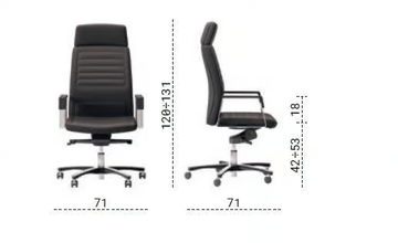 NEO CHAIR - Fabric executive chair with 5-spoke base with castors by Las Mobili - view 3